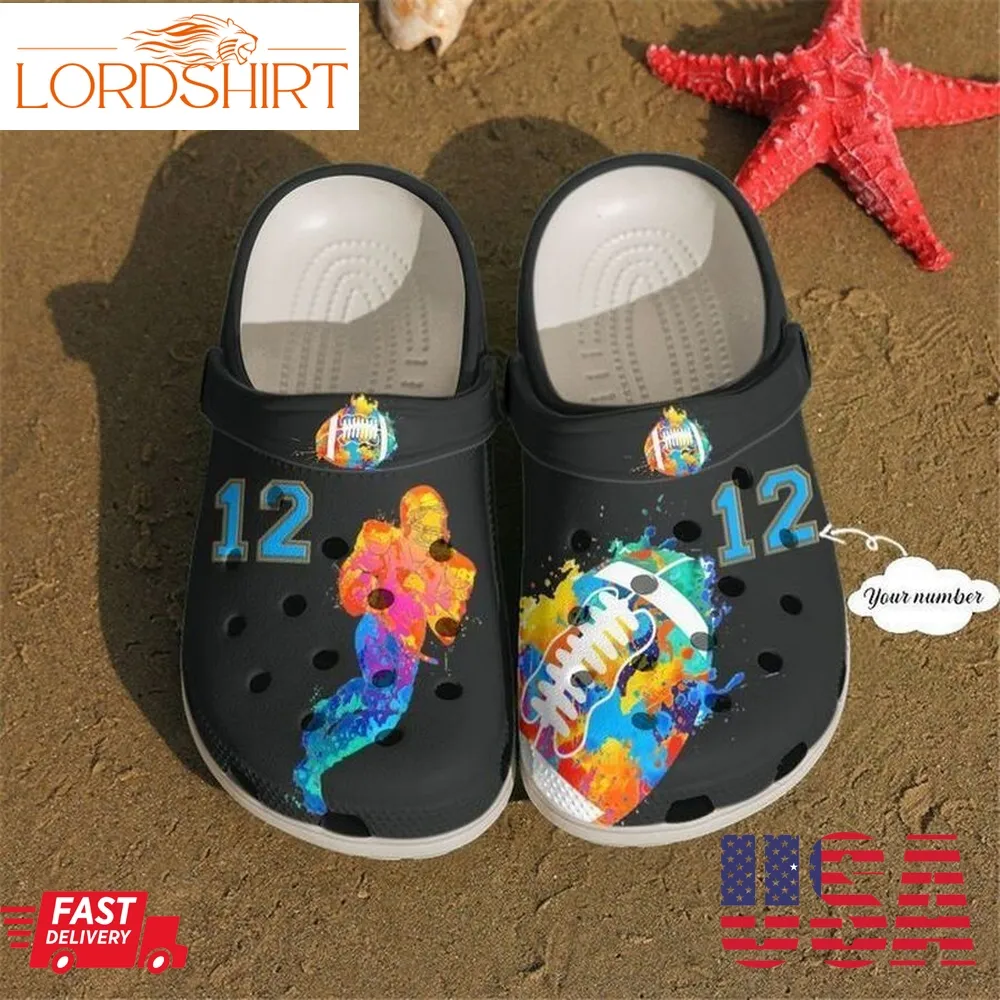 Football Personalized Watercolor Sku 1099 Crocs Clog Shoes