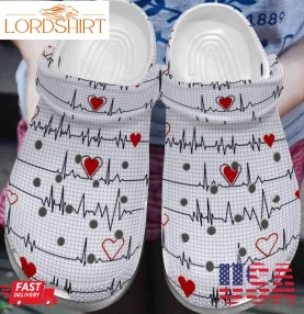 Free Heartbeat Crocs Shoes For Nurse Doctor   Red Heart Shoes Crocbland Clog Birthday Gifts For Man Woman