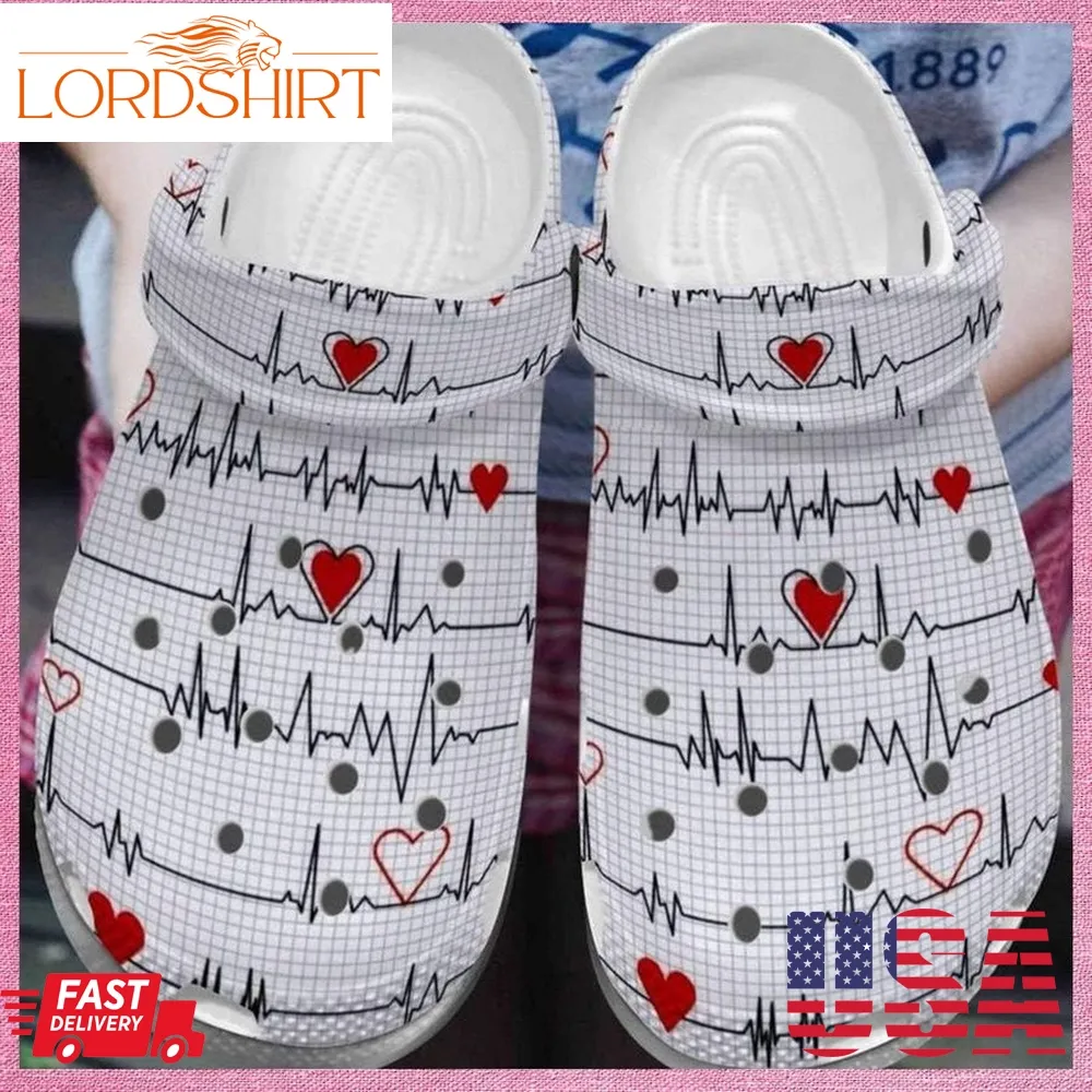 Free Heartbeat Nurse Crocs Crocband Clog