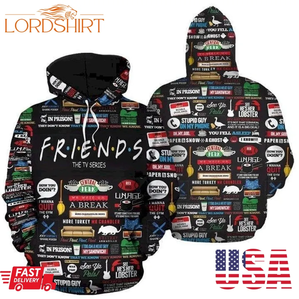 Friends Tv Show Pullover And Zippered Hoodies Custom 3D Graphic Printed 3D Hoodie All Over Print Hoodie For Men For Women