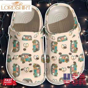 Funny Hippie Bus Peace Crocs Shoes Crocbland Clogs Gifts For Kids   Bus Ht3