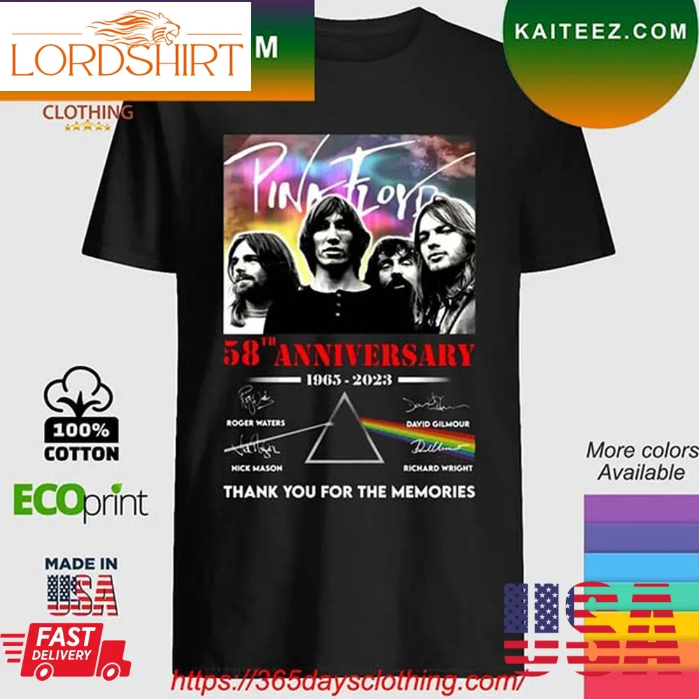 Funny Pink Floyd 58Th Anniversary 1965 2023 Thank You For The Memories Signatures T Shirt