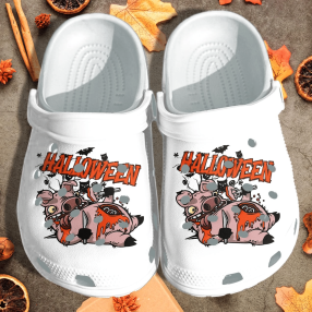 Funny Scary Pig Halloween Shoes Clog   Happy Halloween Crocs Crocband Clog Birthday Gift For Man Women