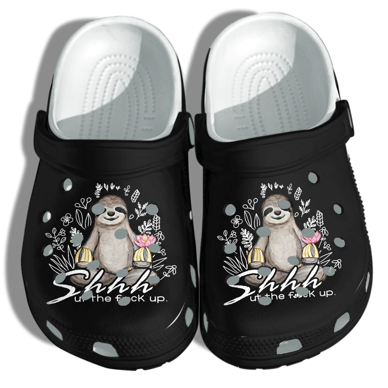 Funny Sloth Shut Up Shoes Crocs Funny   Hippie Sloth Be Kind Shoes Gifts Men Women