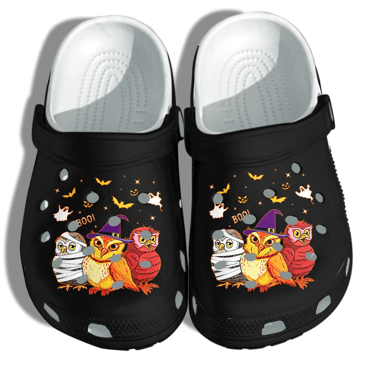 Funny Three Owl Ghost Mummy Halloween Crocs Shoes Clog   Halloween Crocs Crocband Clog Birthday Gift For Man Women