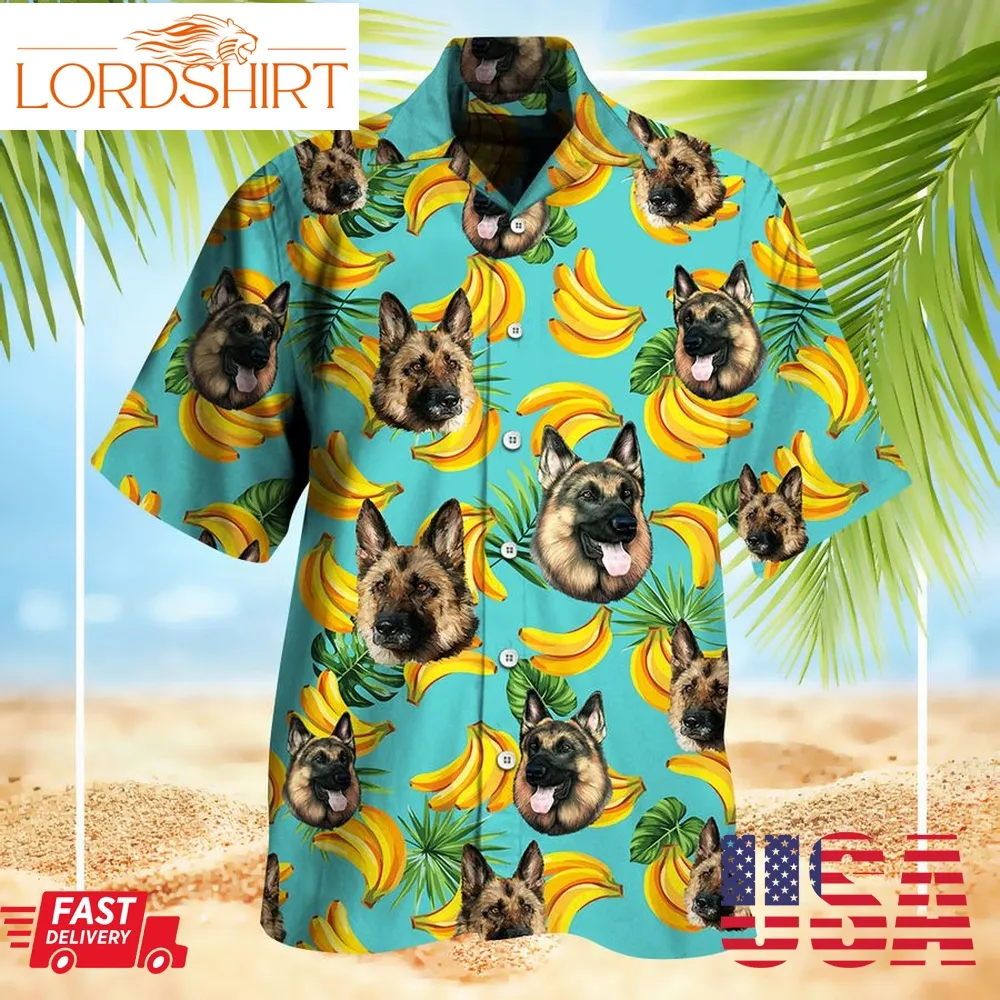 German Shepherd Hawaiian Shirt Banana Dog Owner Gift