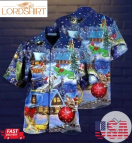 Get Here Hawaiian Aloha Shirts Amazing Christmas Lizard