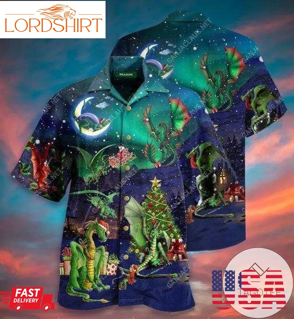 Get Here Hawaiian Aloha Shirts Merry Christmas Robot Santa