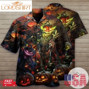 Get Now Halloween Pumpkin King Unisex Authentic Hawaiian Shirt 2023