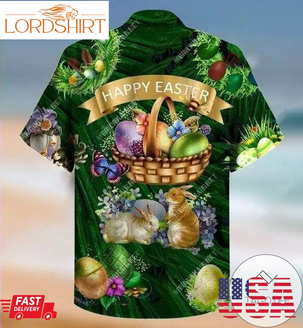 Get Now Hawaiian Aloha Shirts Happy Easter Day Green April