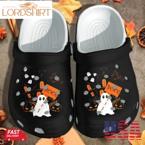 Ghost Boo Halloween Shoes Clog Crocs Crocband Clog Birthday Gift For Man Woman