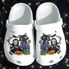 Ghost Cat Shoes Clog   Halloween Pumpkin Crocs Crocband Clog Birthday Gift For Man Women