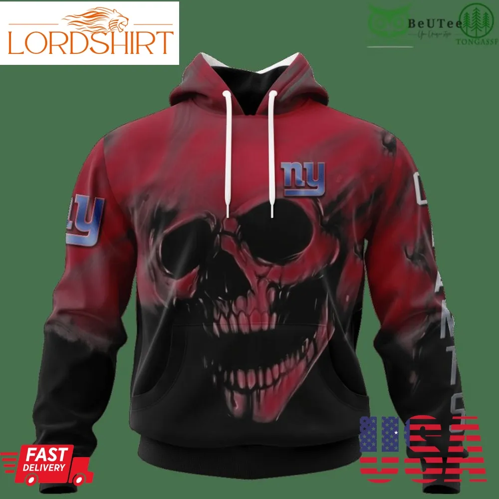 Giants Fading Skull American Football 3D Hoodie Sweatshirt Nfl