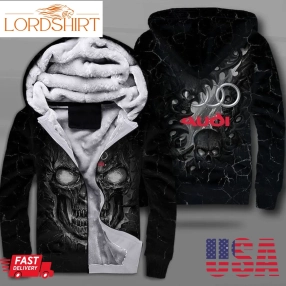 Gift For Audi Lover Skull Audi Fleece Hoodie