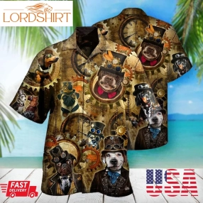 Gift For Dog Lover Steampunk Dog Hawaiian Shirt Pre13110, Hawaiian Shirt, Beach Shorts, One Piece Swimsuit, Polo Shirt, Funny Shirts, Gift Shirts