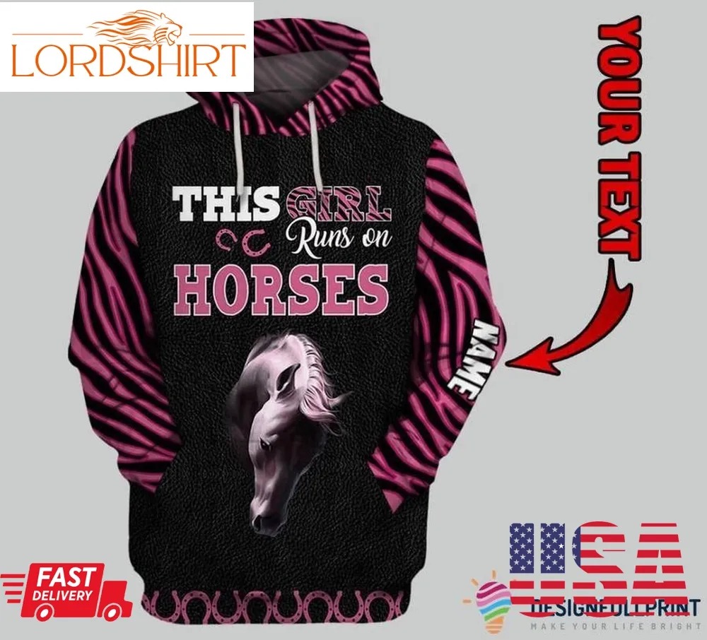 Gift For Horse Lover This Girl Runs On Horses Unisex Hoodie Lh Horse Hoodie WomenS Girls Horse Sweatshirt