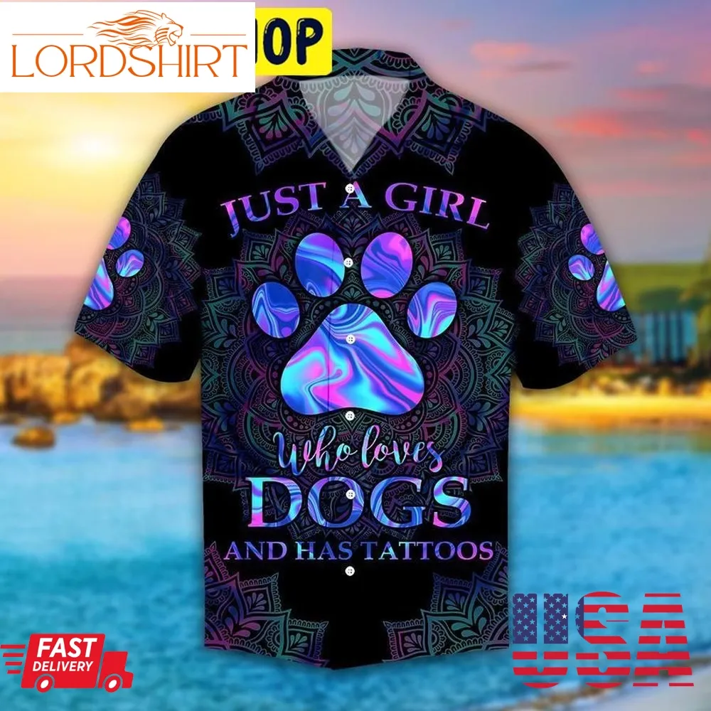 Girl Loves Dog Hawaiian Shirt