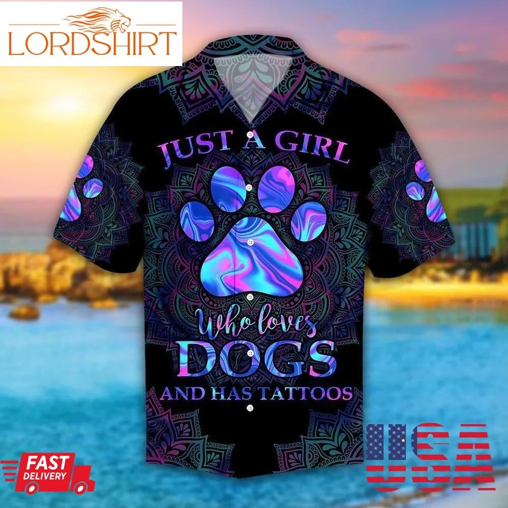 Girl Loves Dogs Hawaiian Shirt Pre13120, Hawaiian Shirt, Beach Shorts, One Piece Swimsuit, Polo Shirt, Funny Shirts, Gift Shirts, Graphic Tee