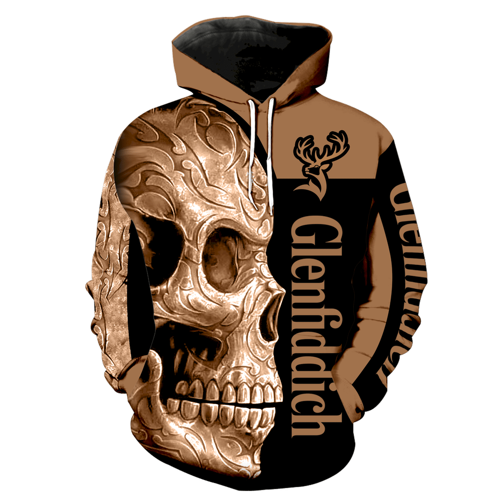 Glenfiddich Skull New Full Over Print K1148 Hoodie Zipper