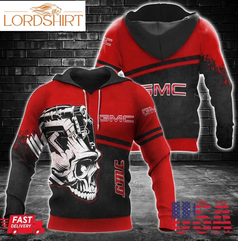 Gmc Skull Engine Red Punished Hoodie