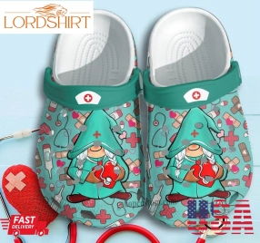 Gnome Nurse With Heart Shoes Clogs Crocs Gift For Colleague   Lnurse006