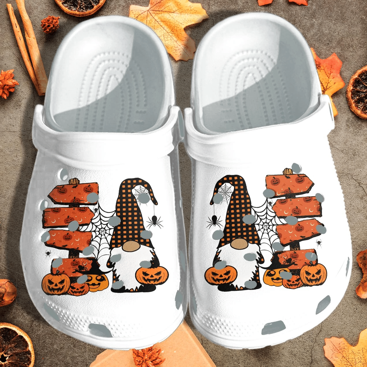 Gnome Pumpkin Treat Or Trick Crocs Halloween Shoes Clog   Funny Halloween Crocs Crocband Clog Birthday Gift For Man Woman