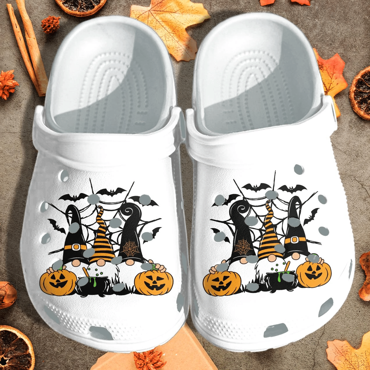 Gnomes Witches Spider Web Shoes Clog   Funny Halloween Crocs Crocband Clog Birthday Gift For Boy Girl