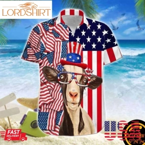 Goat 4Th Of July Hawaiian Shirt And Shorts