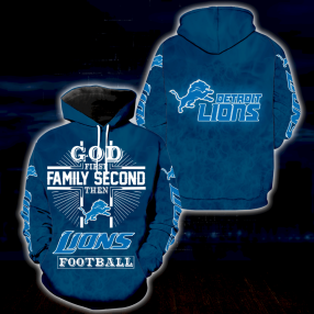 God 1St Family 2Nd Then Detroit Lions Full Over Print S1505 Hoodie