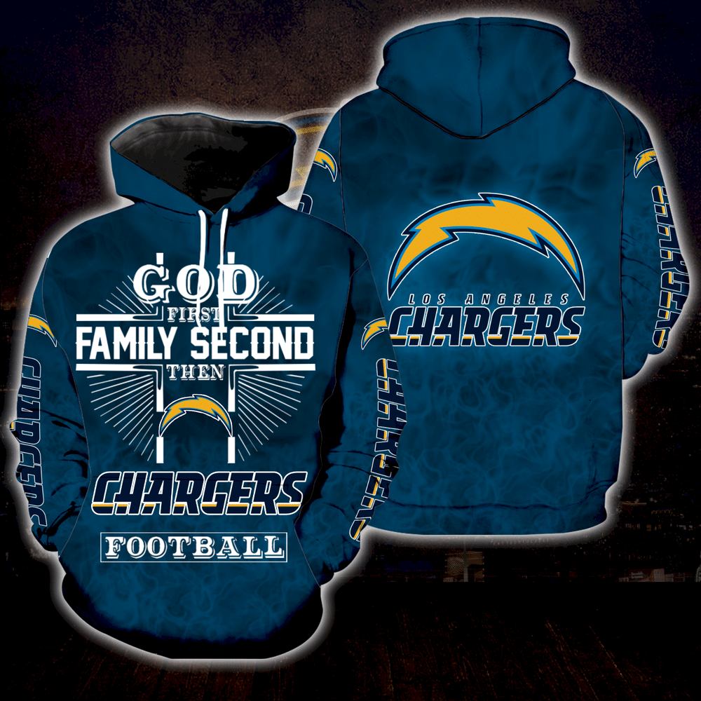 God 1St Family 2Nd Then Los Angeles Chargers Full Over Print S1398