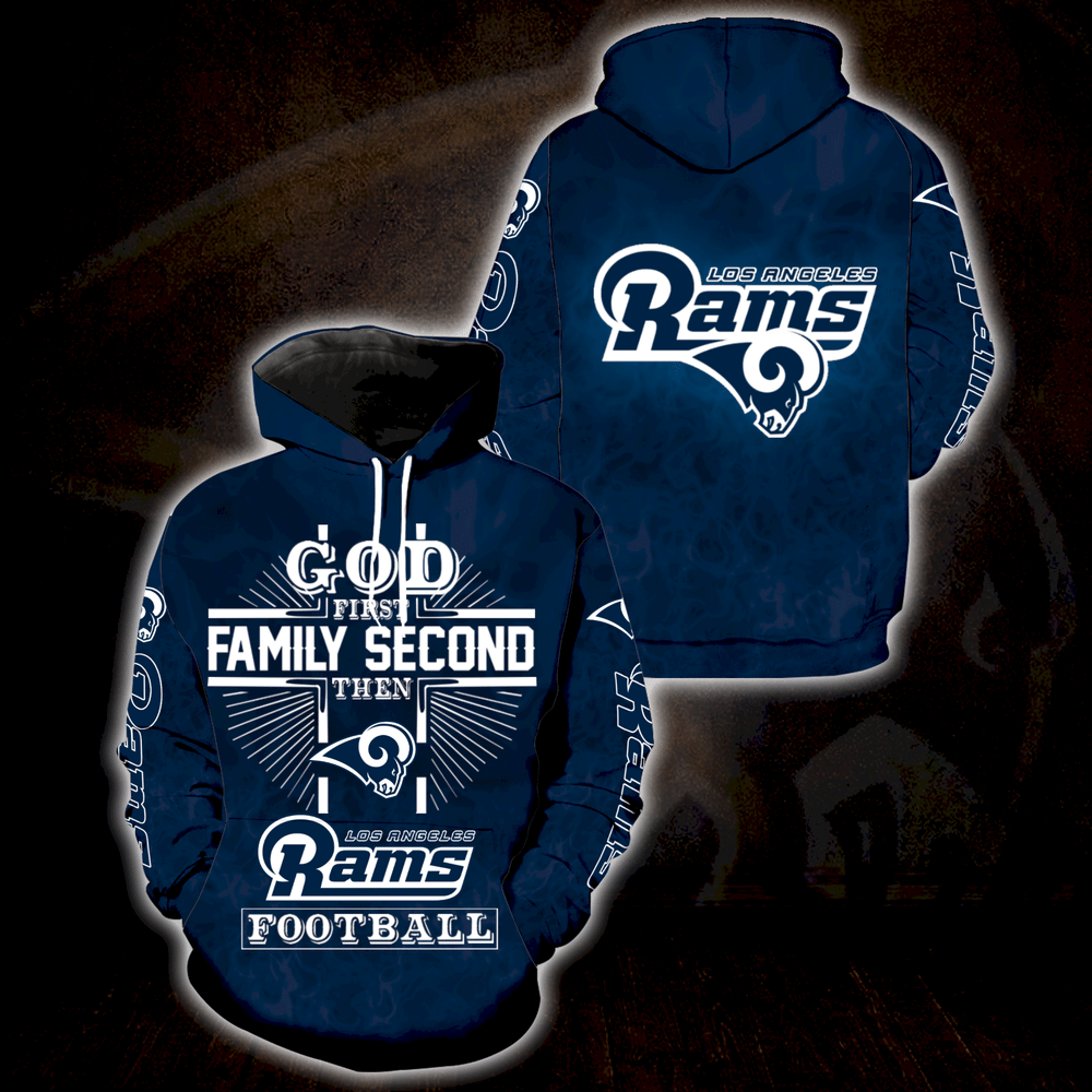 God 1St Family 2Nd Then Los Angeles Rams Full Over Print S1506 Hoodie