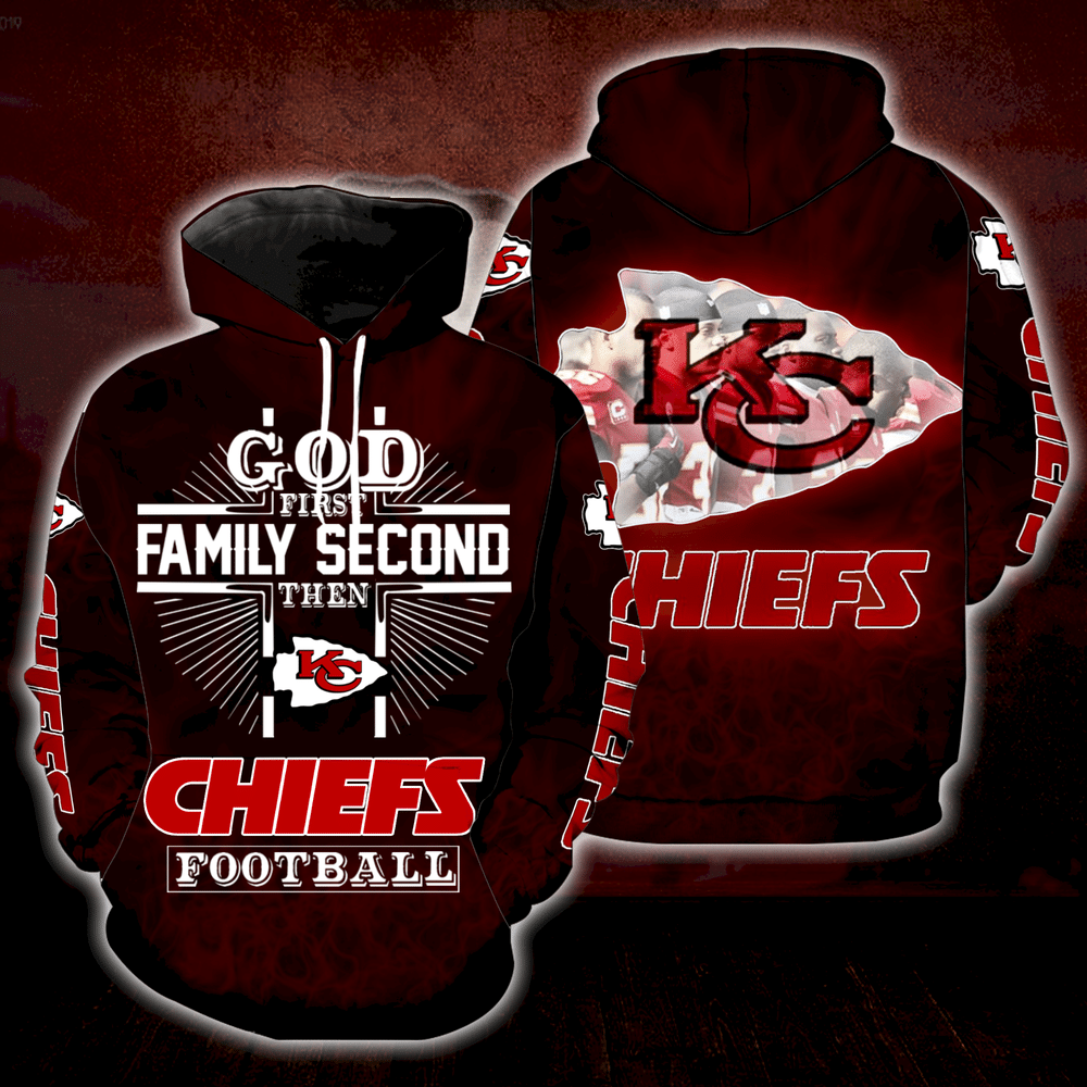 God First Family Second Then Chiefs Full Over Print S1391