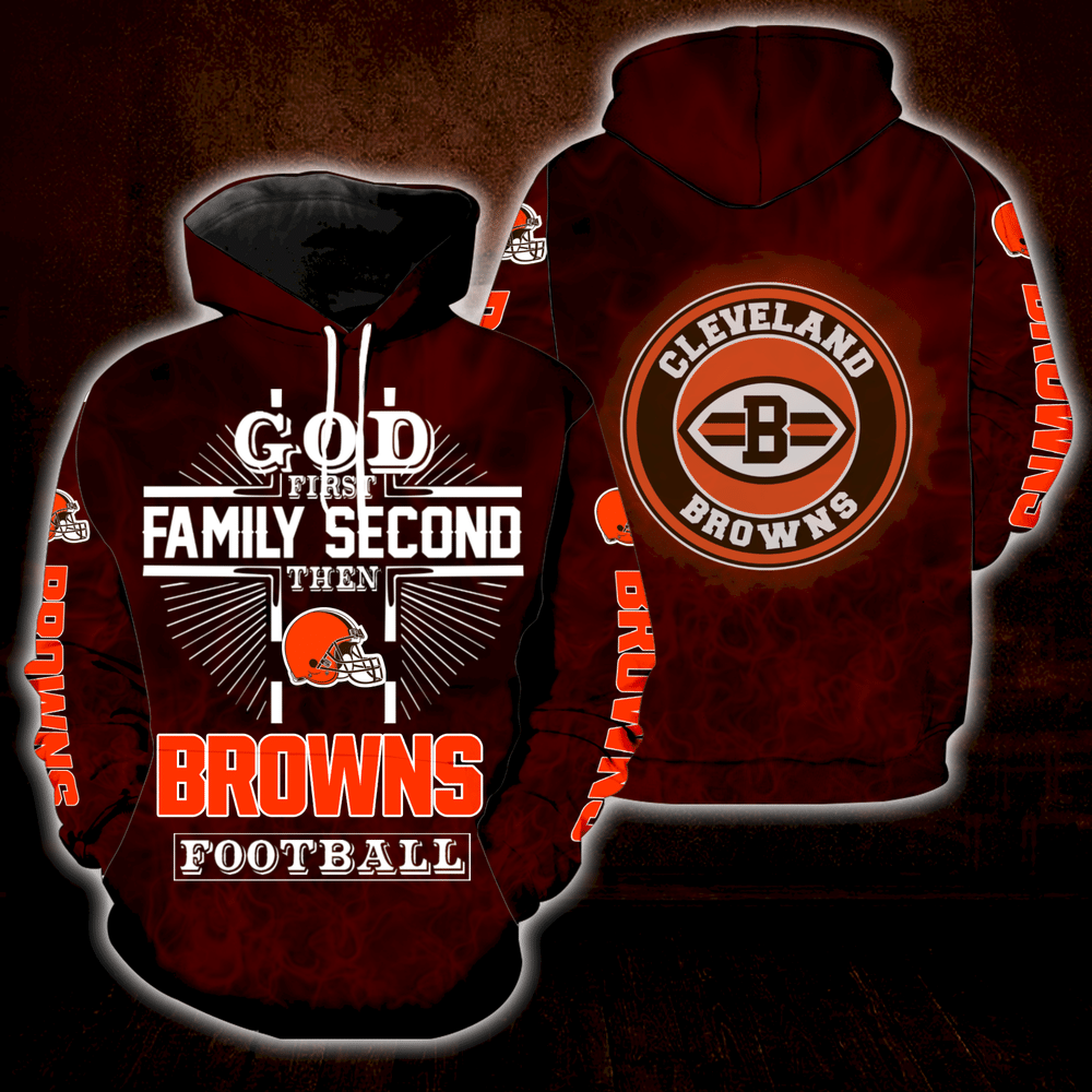 God First Family Second Then Cleveland Browns Full Over Print K3014