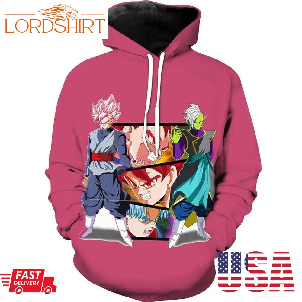 Goku Black And Zamasu Vs Vegeta And Goku Dragon Ball Hoodie 3D