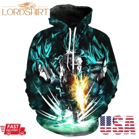 Goku Vegeta Fusion Super Saiyan God Super Saiyan Vegeto Dragon Ball Z Pullover And Zippered Hoodies Custom 3D Graphic Printed 3D Hoodie For Men For Women