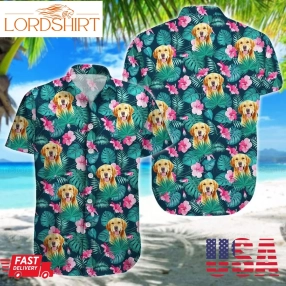 Golden Retriever Hawaiian Shirt, Golden Lover, Tropical Shirt, Golden Shirt, Dog Button Up, Summer Shirt, Dog Hawaii Shirt Pht052205g05