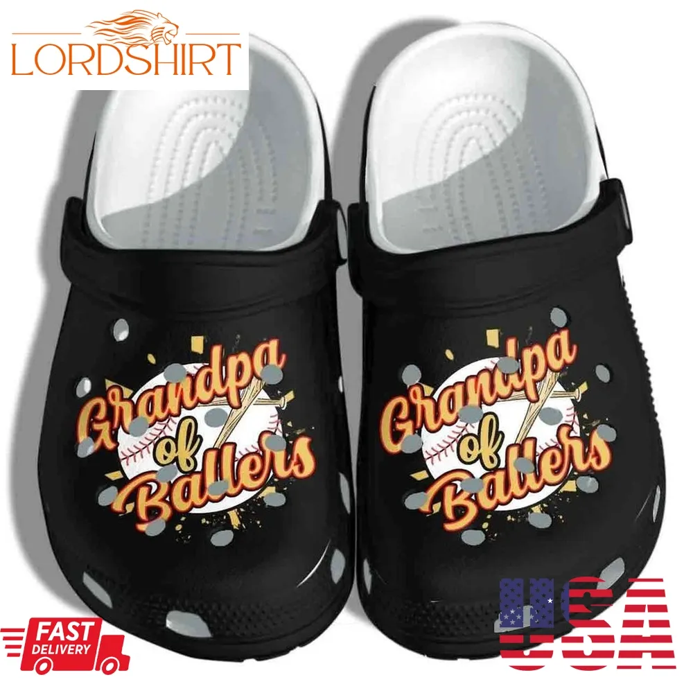 Grandpa Of Ballers Cool Baseball Lover Crocs Crocband Clogs