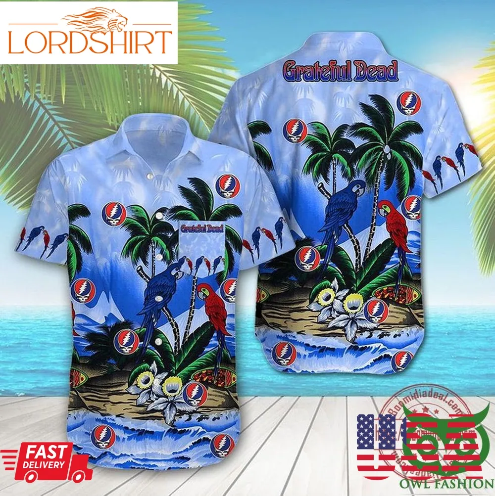 Grateful Dead Parrot Couple Summer Beach Hawaiian Shirt