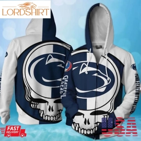 Grateful Dead Penn State Nittany Lions Bolt Skull Pullover And Zip Pered Hoodies Custom 3D Graphic Printed 3D Hoodie All Over Print Hoodie For Men For Women