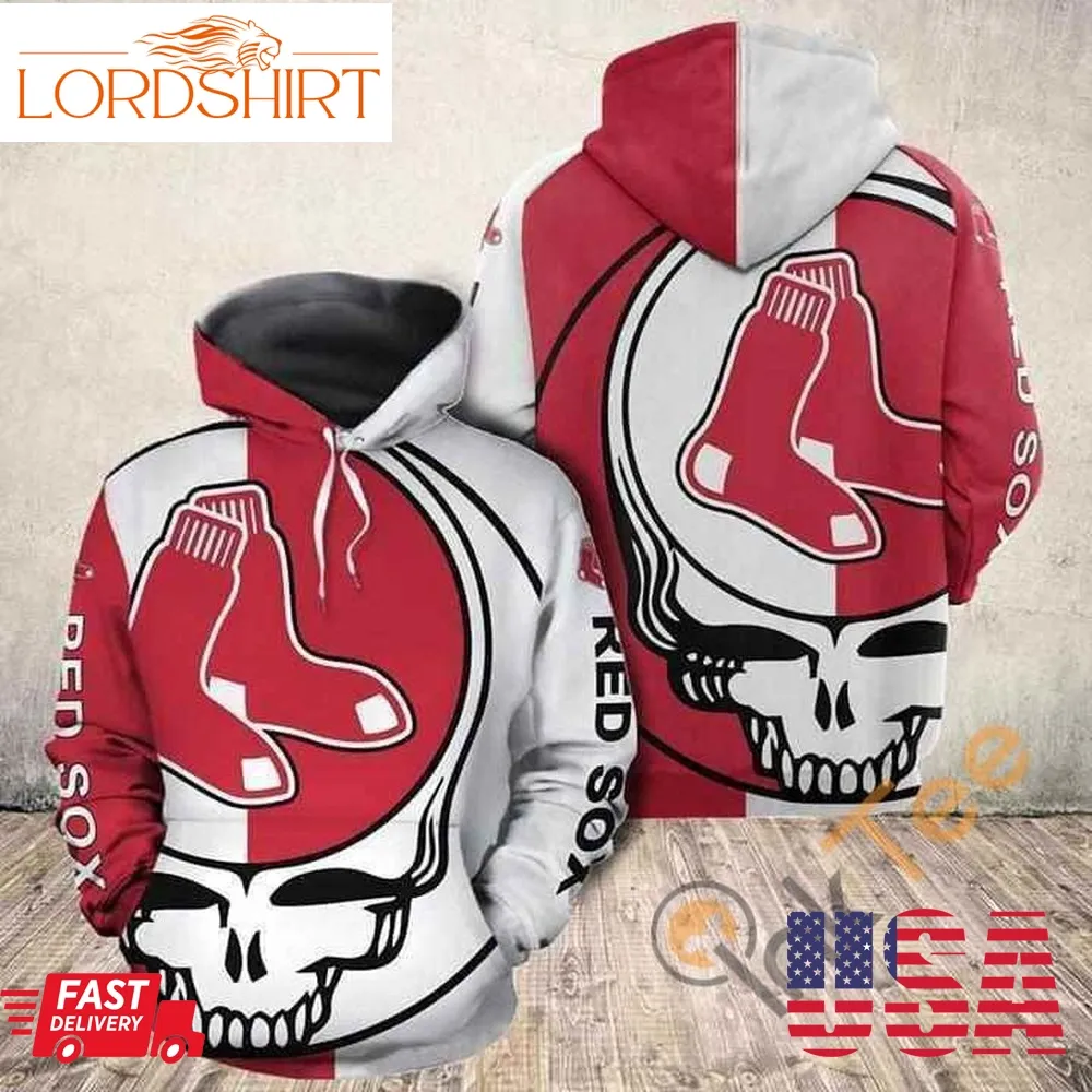 Grateful Dead Skull Boston Red Sox Hoodie 3D