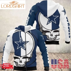 Grateful Dead Skull Dallas Cowboys Pullover And Zip Pered Hoodies Custom 3D Graphic Printed 3D Hoodie All Over Print Hoodie For Men For Women