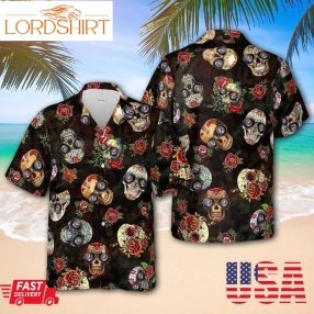 Grateful Dead Vintage Skull Floral Hawaiian Rock Music Shirt For Men