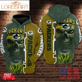 Green Bay Packers Nfl Football Skull Smoke 3D Hoodie Sweatshirt For Fans Men Women Green Bay Packers All Over Printed Hoodie Green Bay Packers 3D Full Printing Shirt