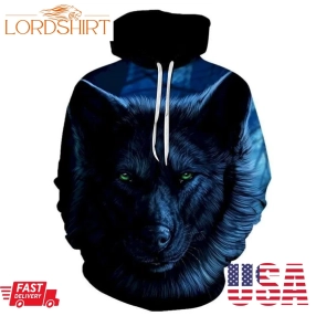 Green Eyed Wolf 3D Sweatshirt Hoodie Pullover