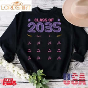 Grow With Me Graduation First Day Of School Class Of 2035K T Shirt B0b1bcfqr1