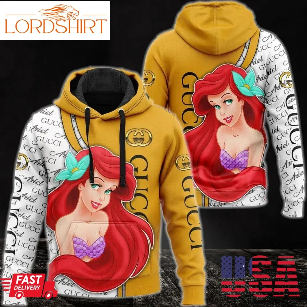 Gucci Ariel Mermaid Unisex Hoodie, Gucci Logo Hoodie For Men Women