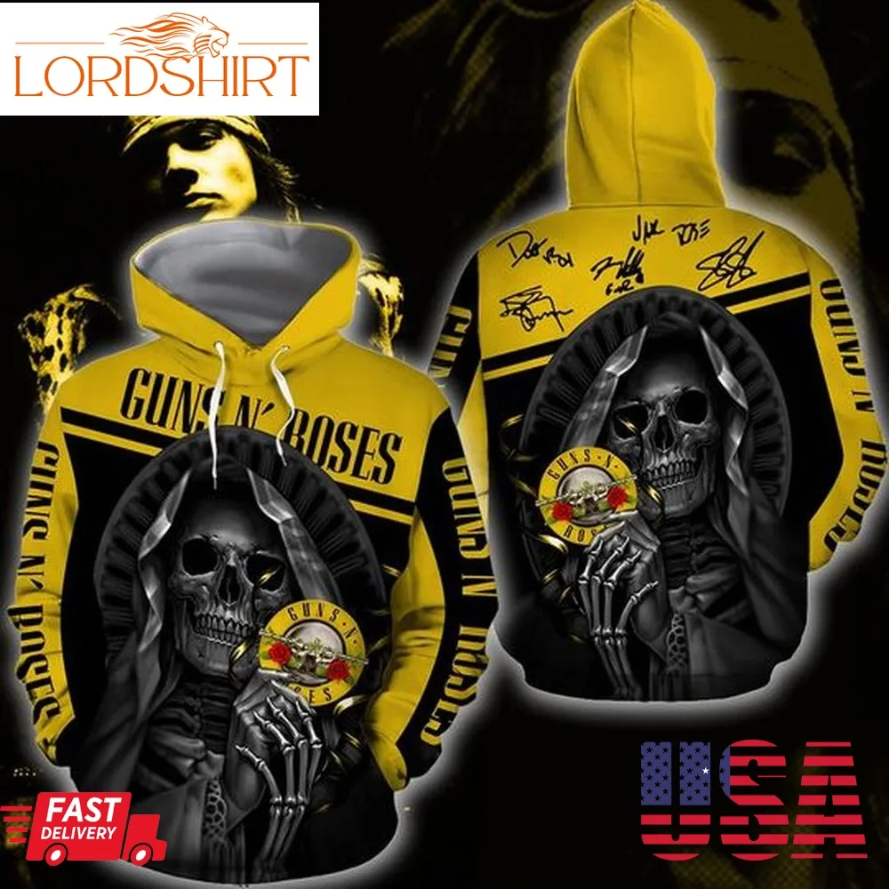 Guns N Roses Skull 3D All Over Print Hoodie