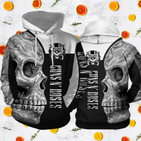 Guns N Roses Skull Men And Women 3D Full Printing Hoodie Shirt Guns N Roses Skull 3D Full Printing Shirt Guns N Roses Rock Band 3D Full Printing Shirt