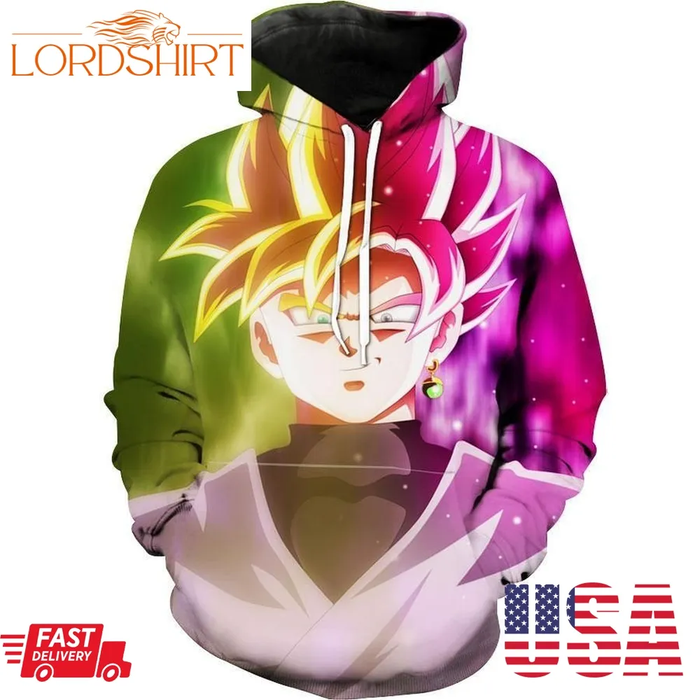 Half Color Dragon Ball Goku Black Dragon Ball Super Hoodie 3D