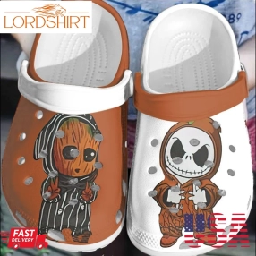 Halloween Baby Groot And Cute Jack Skellington Crocs Clogs